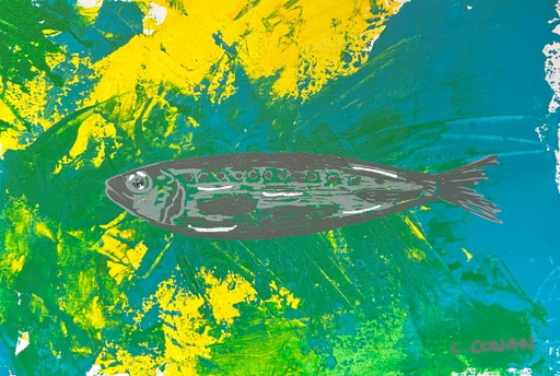 Acrylique poisson 30 x 21 cm