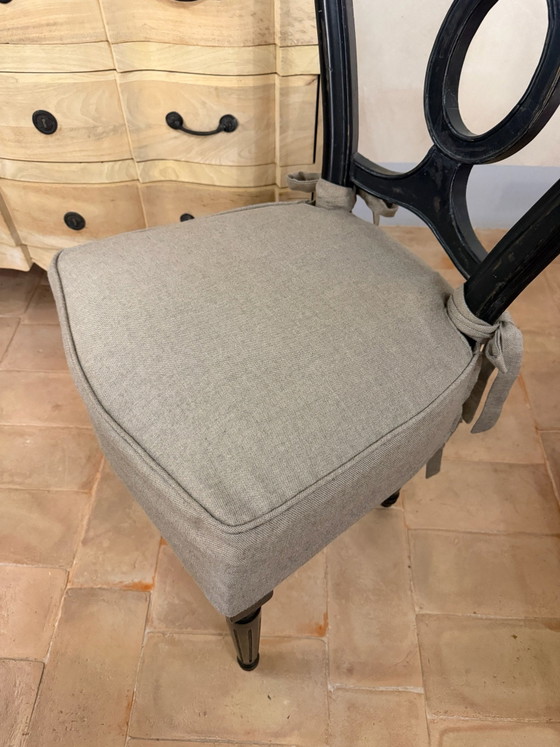 Coppia sedie Dialma Brown - nero anticato e lino écru, Sedie da pranzo, Legno, Tessile, Talpa (foto 6 di 13)