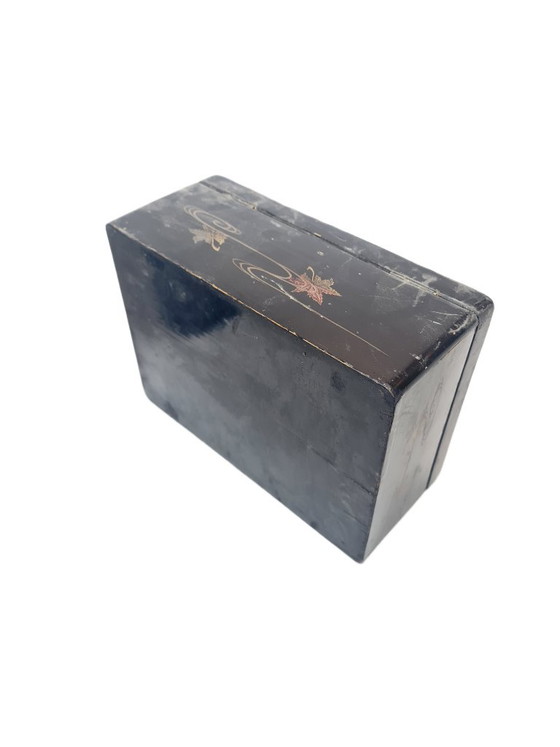 Boîte japonaise en laque vintage, années 1920, Objets déco, Bois, Noir (photo 14 sur 14)