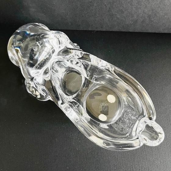 Image 1 of Vintage Vannes le Châtel France dog figurine bowl crystal 1970's