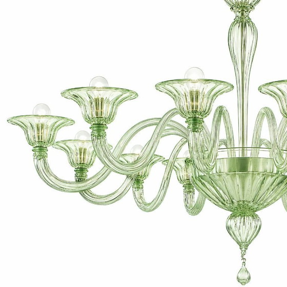 Image 1 of Contemporary Modern Elegant "Rigadin" Murano Glass Chandelier