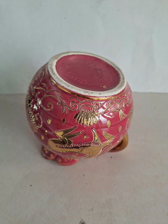 Image 1 of Brocca in ceramica d'epoca Jemappes Faïencerie Belgio con favolosi animali e motivi floreali.