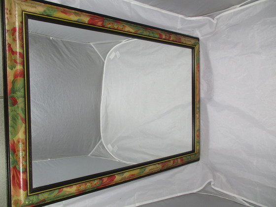 Image 1 of Miroir oriental avec cadre peint à la main - 2e moitié du 20e siècle