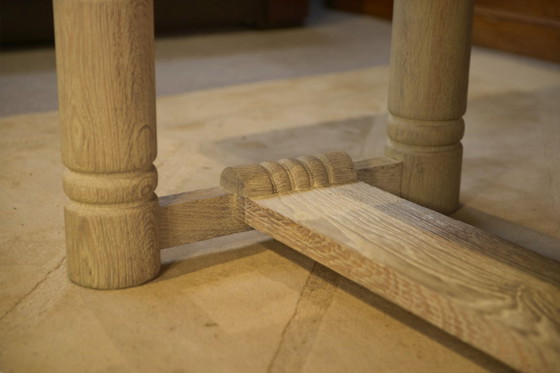 Mesa Art Déco de roble blanqueado al estilo de Jean-Charles Moreux, década de 1940. – Mesas de comedor, Wood (photo 4 of 14)