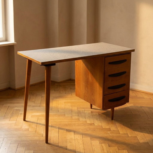 Bureau à quatre tiroirs en bois, milieu du XXe siècle, 109 × 56 × 79 cm – Wood