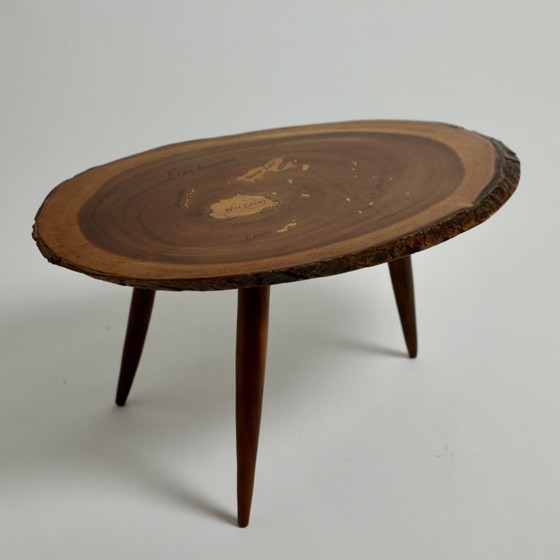 Tavolino Mid-Century Live-Edge in Monkey Pod con mappa delle Isole Fiji, c. anni '60 – Tavolini, Wood (photo 2 of 17)