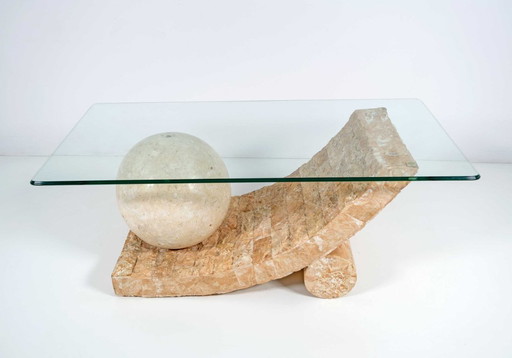 Table basse en pierre Mactan par Magnussen Ponte, années 1980