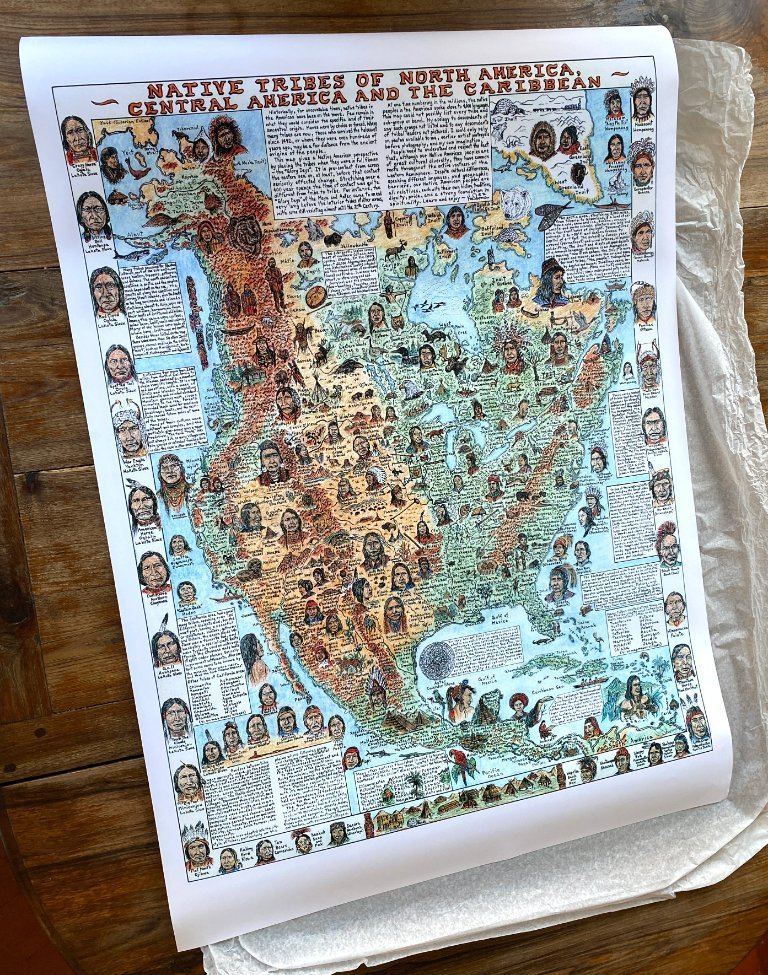 Map of the Native American Tribes of North America, Central