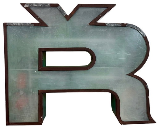 Grande lettre publicitaire lumineuse vintage Ř, années 1960