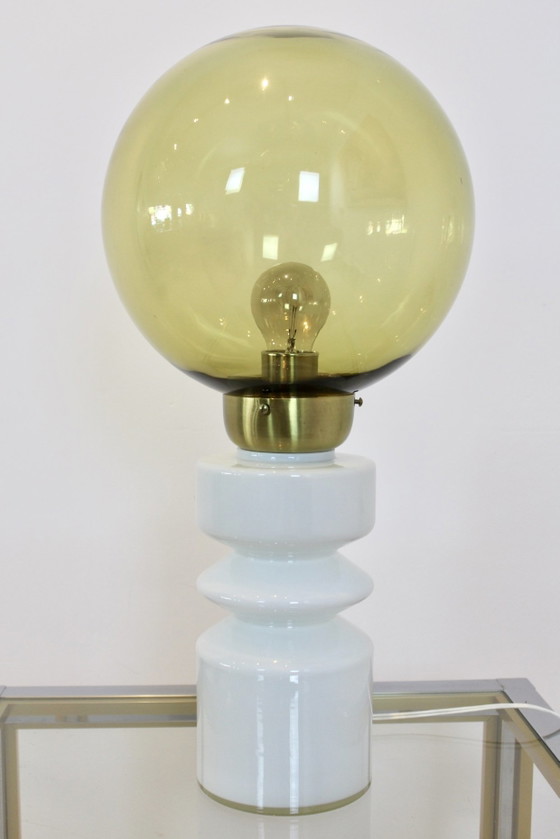 Raak Amsterdam Tafellamp, Tafellampen, Glas, Messing, Wit, Dutch Design Style (foto 6 van 8)