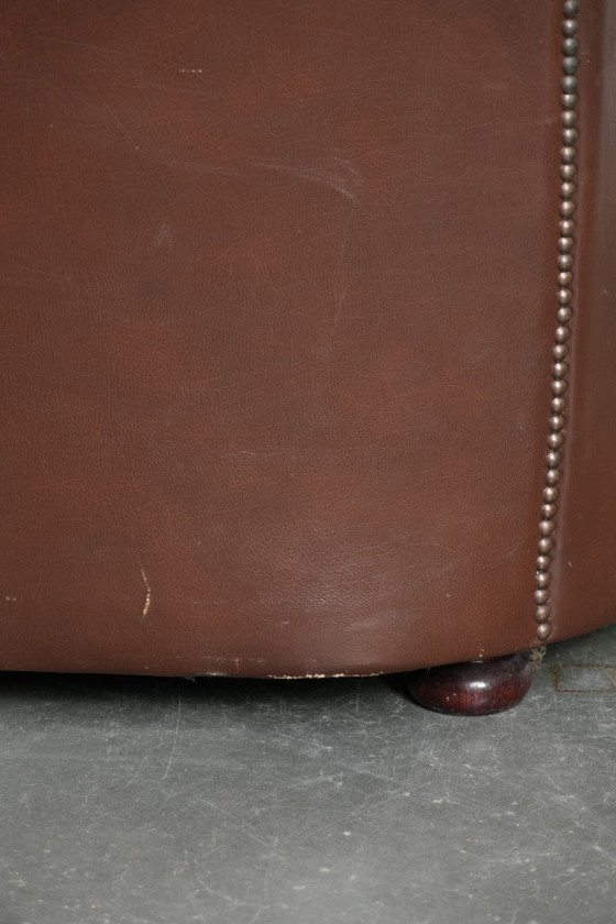 Image 1 of Vintage Brown Cowhide Leather English Chesterfield 2.5-Seater Sofa