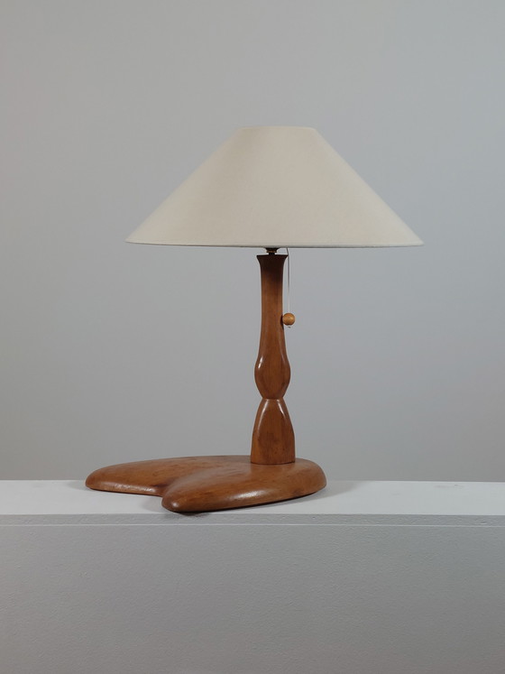 Image 1 of Magnifique lampe de table Art Déco organique sculptée à la main