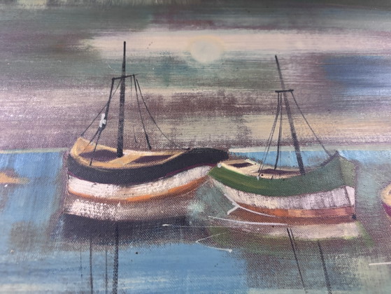 Original Painting by Peter Robert Keil (1942) Expressive Harbour Scene 'Dresden' – Paintings & Drawings (photo 6 of 14)