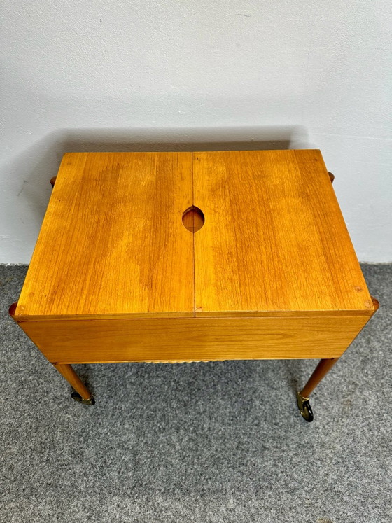 Mid Century Sewing Cart Danish Design Lotos 226 Teak 60s, Bar carts, Wood, Brown (photo 11 of 15)