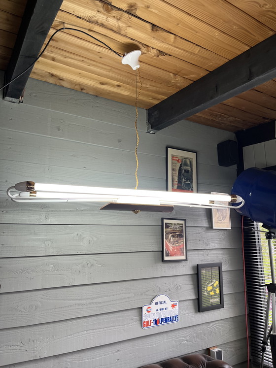 Image 1 of Vintage Hollywood regency style fluorescent tube lamp