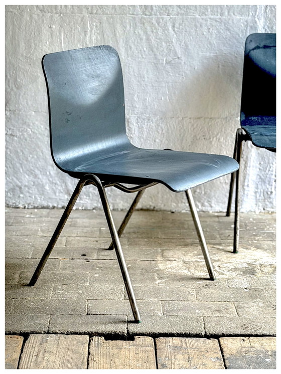 Image 1 of 2 Stoelen industriali vintage, metallo e metallo 
