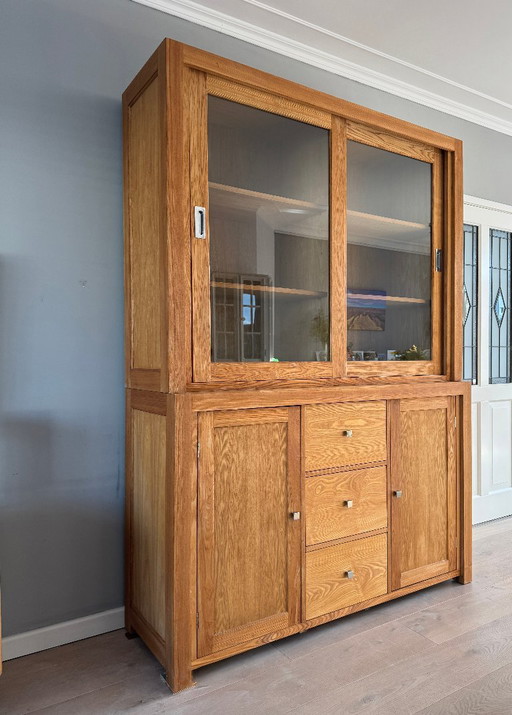 Credenza con vetrina in rovere - Vetrina