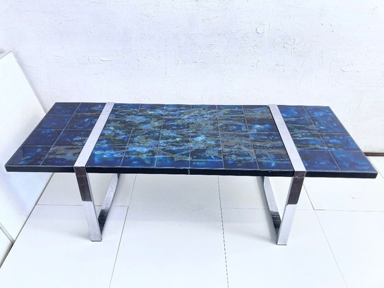 Image 1 of Tavolino in maiolica Space Age anni '60-'70 design di Belarti