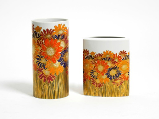 Two beautiful 1980s porcelain vases by Rosamonde Nairac for Rosenthal studio-line