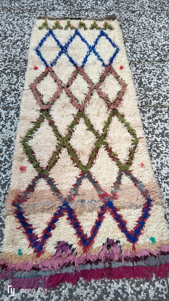 Image 1 of Hand-knotted Berber wool rug 175x70cm