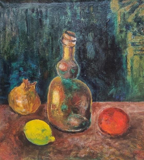 Antique Still Life Painting from late 19th Century Oil on canvas, Paintings & Drawings, Orange (photo 2 of 5)