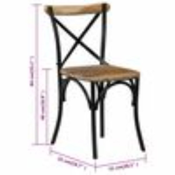 6x kruisstoelen – VidaXL, Eetkamerstoelen, Metaal, Hout (photo 5 of 5)