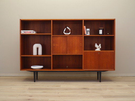 Libreria in teak, design danese, anni '70, produzione: Danimarca