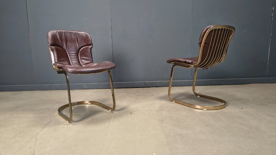 Image 1 of Chaises de salle à manger vintage de Willy Rizzo pour Cidue, ensemble de 6, années 1970