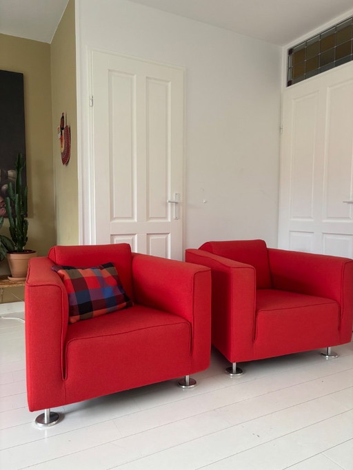 2 x Design auf Lager Sessel rot (Preis pro Stück, Stuhl kann auch einzeln verkauft werden)