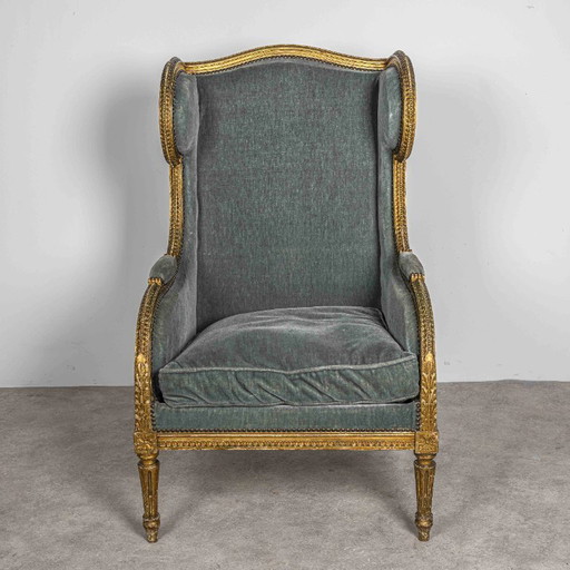 Prachtige bergère oorfauteuil Louis XVI