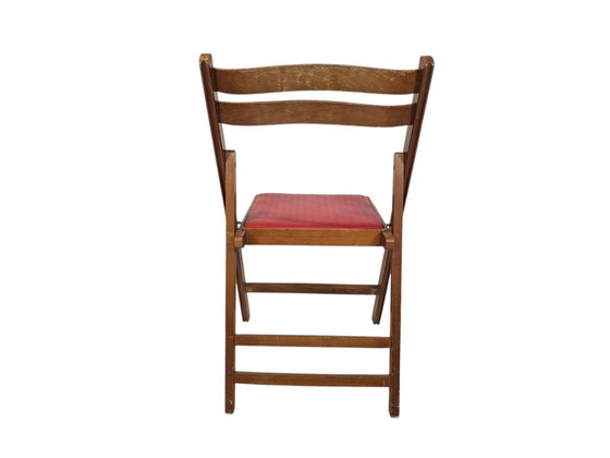 Image 1 of Vintage - Sedia pieghevole - legno - similpelle - anni '60