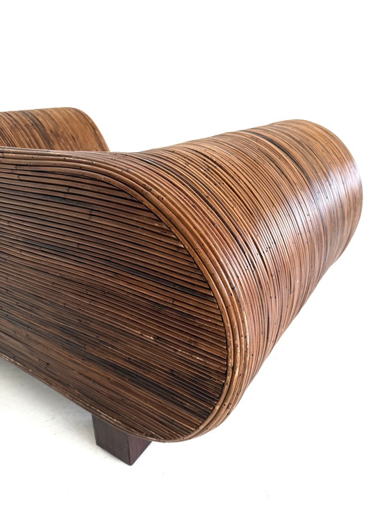 Vintage Pencil Wicker Sculptural Armchair, Italy ‘80 – Wood (photo 8 of 14)