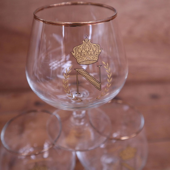 4 grandi bicchieri da Cognac antichi NAPOLEON – Bicchieri e caraffe, Crystal, Glass, Vintage (photo 3 of 7)