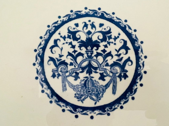 Image 1 of Plat à pâtisserie et pelles à gâteaux vintage en porcelaine de Gien, ensemble de 3