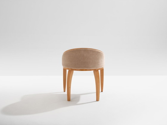 Image 1 of André Arbus sycamore mohair velvet desk or vanity table chair 1934