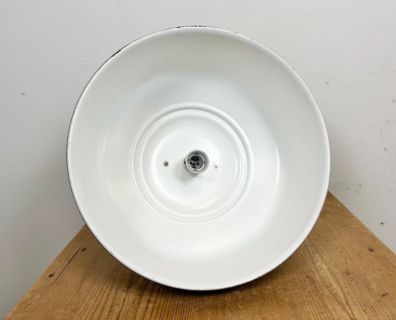 Image 1 of Industrial Black Pendant Factory Lamp with Cast Iron Top, 1970s