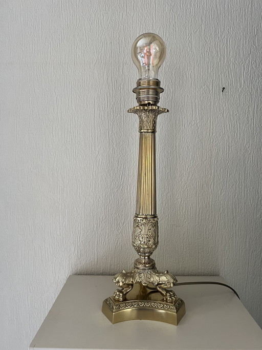 bronzen tafellamp in Empire-stijl