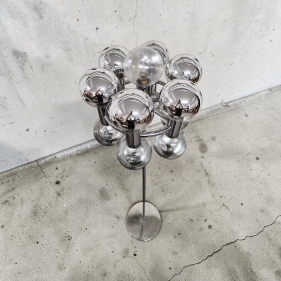 Lampada da terra Vintage Space Age Staff Motoko Ishii, anni '70, design moderno – Lampade da terra, Chrome (photo 3 of 12)