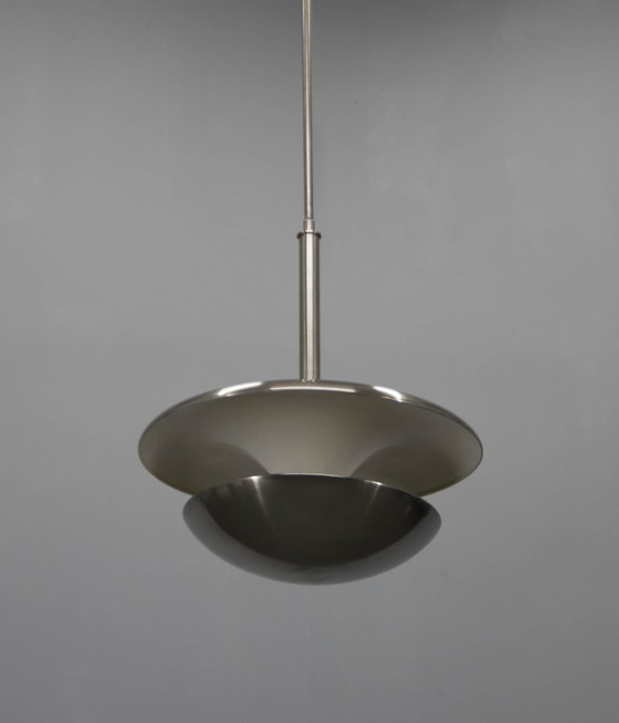 Image 1 of Bauhaus Nickel Chandelier by Franta Anyz for IAS, 1920s