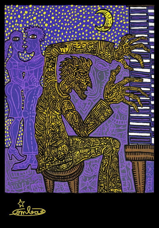 El pianista - Robert Combas - 1989 - Póster 70 x 100 cm