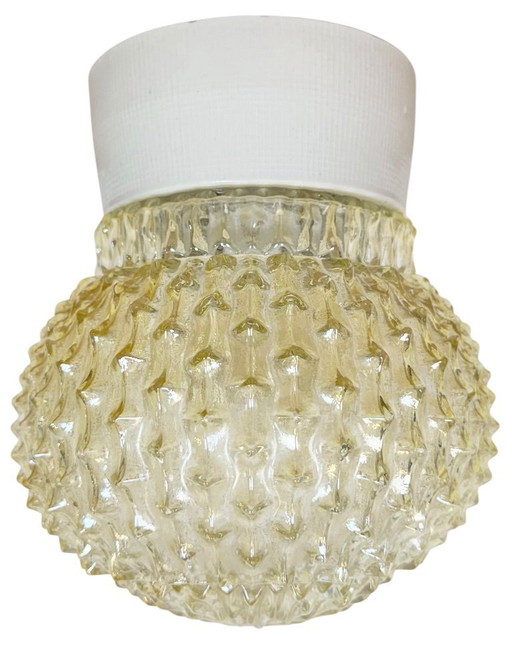 Lámpara de techo vintage de porcelana blanca, década de 1970