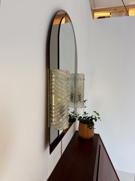 Image 1 of Vintage 2-tone mirror and Murano glass, Hillebrand '80