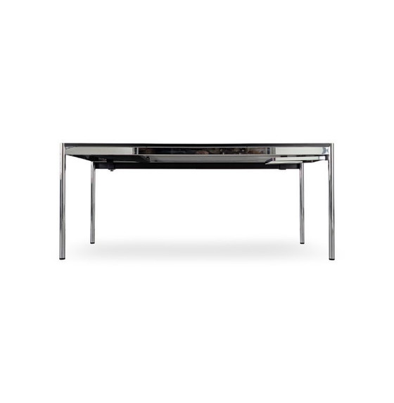 Image 1 of 2x USM Haller tafel, hars, wit, bureau, parelgrijs, kabel