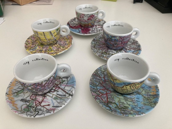 Image 1 of illy collection- 1998 -Robert Rauschenberg: World cups 5 tazzine da caffè espresso