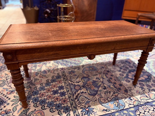 Table basse/banc caractéristique en chêne massif de style néo-Renaissance
