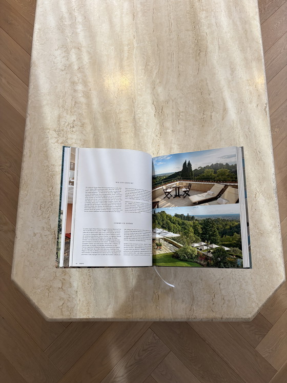 Image 1 of Vintage travertine marble coffee table