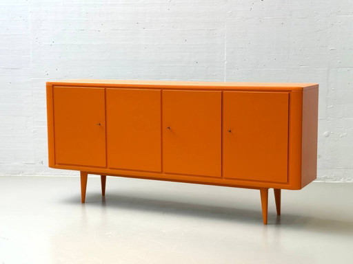 Buffet rétro orange vif, années 1960