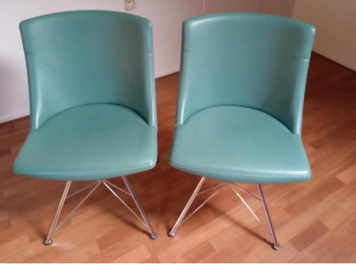 10 Bert Plantagie Rho Spin chairs in various leather colors