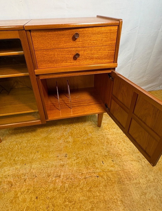 Image 1 of Mid Century Retro Teak Music Cabinet by Nathan (Circa 1960)     A fantastic and funky mid century modern teak music cabinet by N