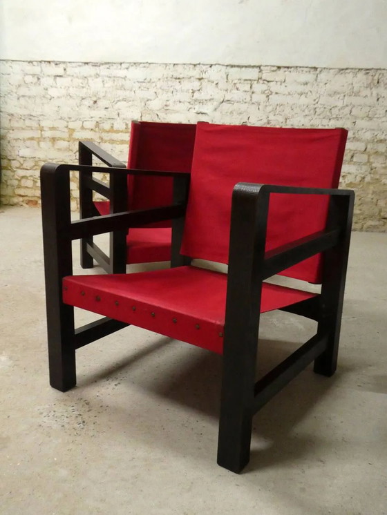 Paire de fauteuils safari en chêne, 1950 – Vintage (photo 10 of 11)